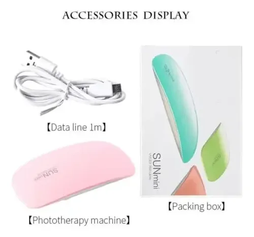 Secador De Uñas Lampara Uv Led Sun Mini 6w Color Rosado