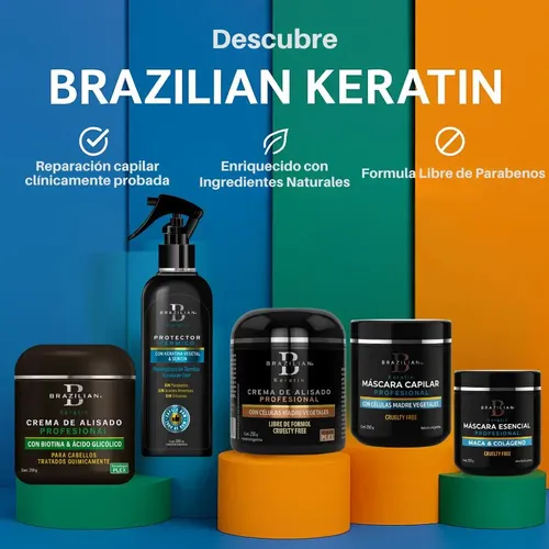 Máscara Capilar Con Biotina & Glicolico Brazilian Keratin