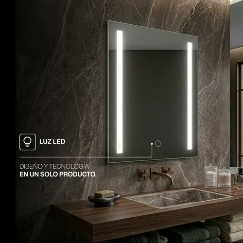 Espejo Digital Luz Led Touch/táctil Baño Rectangular 80x60cm