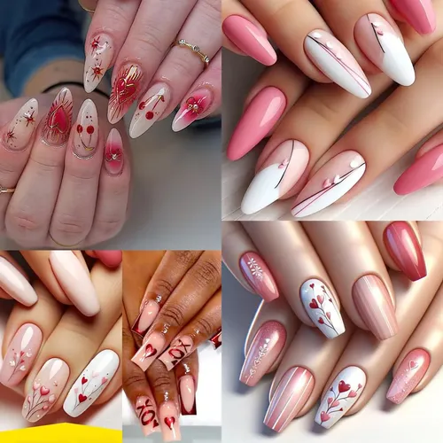 Calcomanías Para Decoración De Uñas Con Forma De Corazón Par