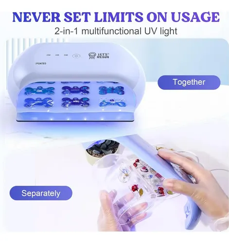 Lámpara Uv Let’s Resin 36 Led Doble Cara 2 En 1 Para Curado