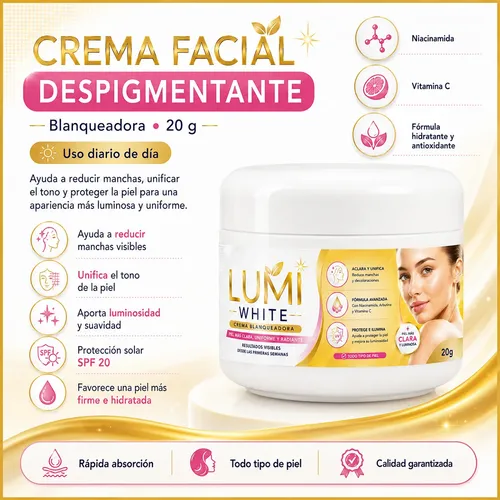 Crema Anti Manchas Rostro 20g Hidratante Spf20 Diario