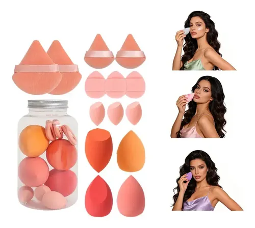 Kit De 14 Esponjas Y Puffs For Maquillaje Líquido Y En /