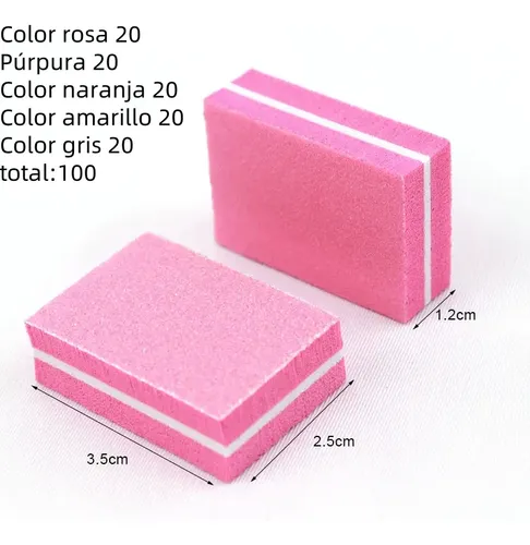 100 Piezas Limas De Esponja Para Uñas