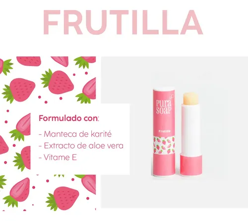 Balsamo Labial Hidratante Frutilla Pura Soap