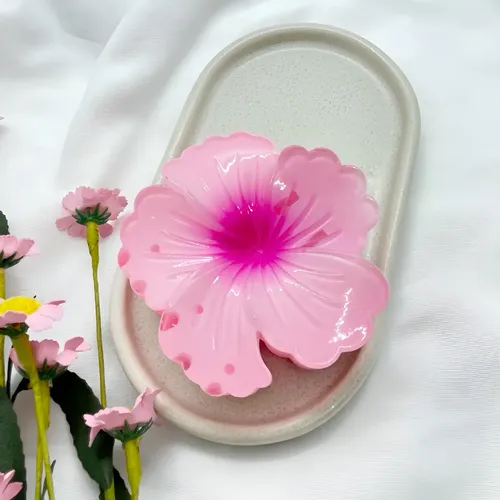 Broche Pelo Flor Hibiscus Hawaiianas  Tendencia Grande