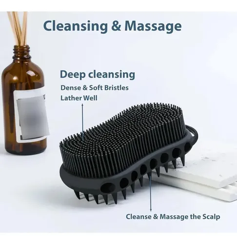 Cepillo Exfoliante De Silicona Mtboi 2 En 1 (negro)