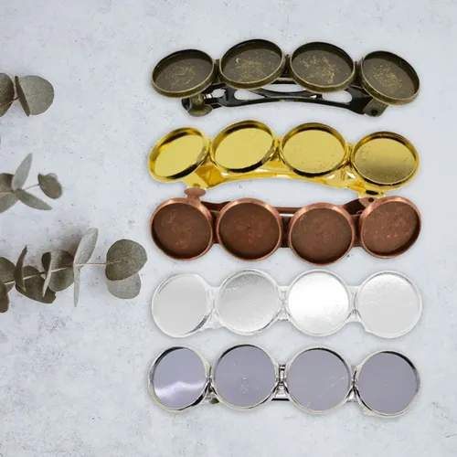 5 Pinzas Para El Pelo Con Bisel, Broches En Blanco, Joyas