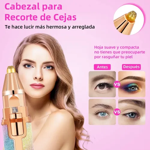 Depiladora Facial 2en1 Usb Recargable Sin Dolor Impermeable