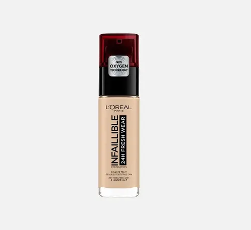 Base de maquillaje líquida L’Oréal Paris Infallible 32 Hour Fresh Wear Foundation Base de Maquillaje Líquida de Alta Cobertura y Larga Duración Infallible 32h Freshwear de L’óreal Paris tono 130 true