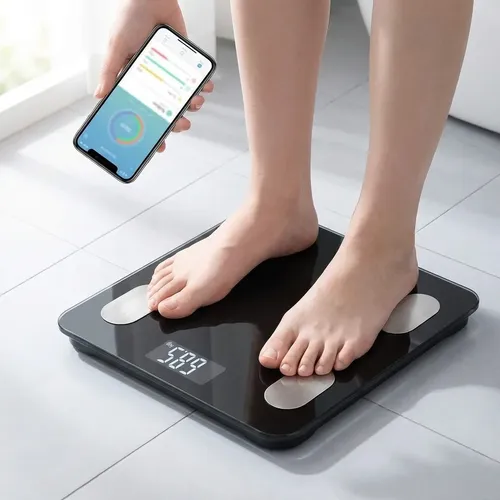 Bascula Corporal Bluetooth Con Sensores De Bioimpedancia