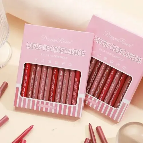 Lapiz Delineador De Labios Waterproof Set X12 Dragon Ranee Set X12