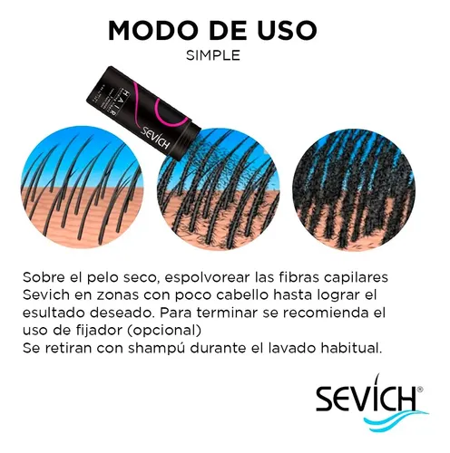 Fibras Capilares Sevich Pote 25g Medium Brown Castaño Medio