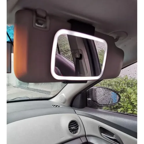 Espejo De Maquillaje Led Negro Para El Parasol Del Auto