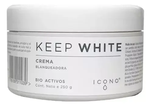 Crema Blanqueadora Icono Keep White 250g Hipoalergénica Sin Parabenos
