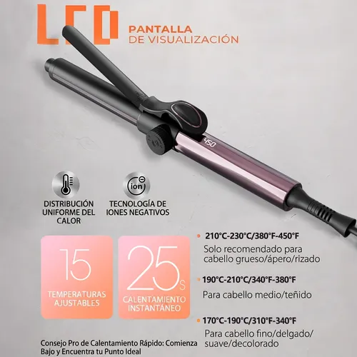 Tenaza Rizadora Cabello 32 Mm Cerámica Anti Frizz Smoky -z