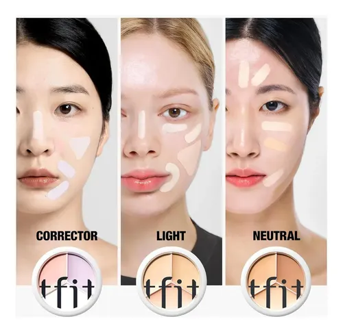 Corrector Tfit Coreano 3 en 1, Alta Cobertura y Larga Duración – Tono B01