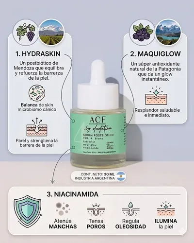 Set Gel De Limpieza Acf + Serum Vol 4 Acf + Vincha Skincare