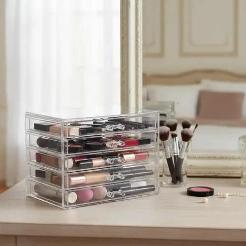 Organizador Multiuso Vgo Acrilico Rectangular 5 Cajones