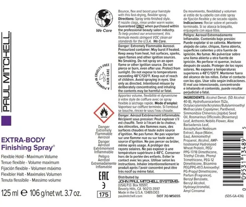 Spray Acabado Extra-cuerpo Paul Mitchell 130 G Volumen Fino