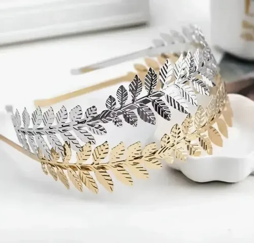 Vincha Metálica Hojas Estilo Griego Romano