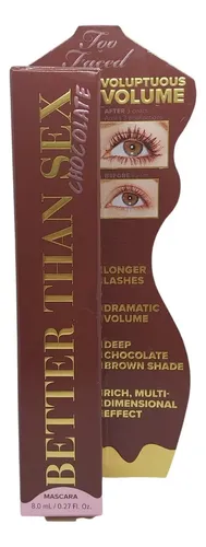 Máscara de Pestañas Too Faced Better Than Sex para Alargar y Dar Volumen, Tono Chocolate