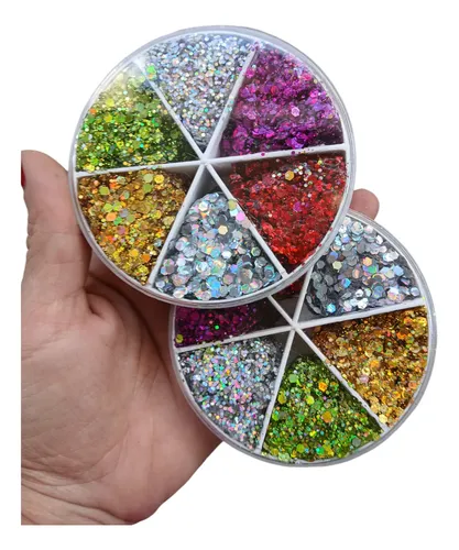 Glitter Gel Makeup Brillos Paletas Holograficas X5unidades