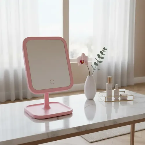 Espejo Maquillaje Con Luz Led Recargable 3 Tipos De Luces