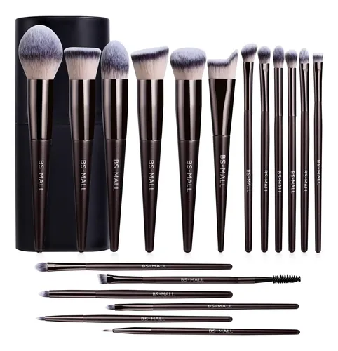 Set De Brochas De Maquillaje Bs-mall 18 Unidades Coffee