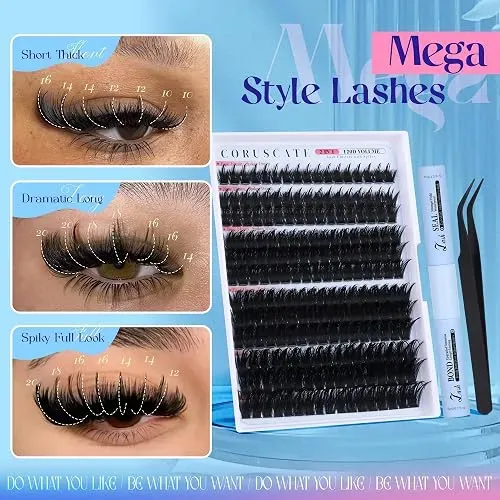 Extensiones De Pestanas En Racimo Coruscate 160d 260d De 12