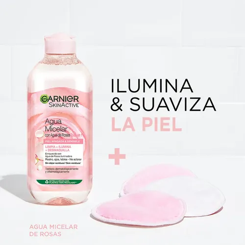 Agua Micelar De Rosas Garnier Skin Active X 400 Ml