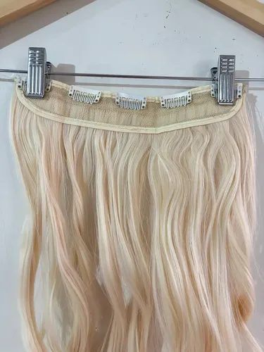 Cortinas De Pelo: Cabello Sintetico Premium Extensiones Color Platinado 88 Ondas