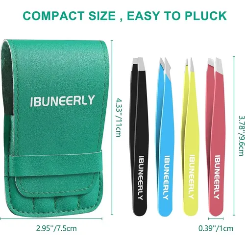 Juego De Pinzas Para Cejas Ibuneerly 4 Piezas Acero