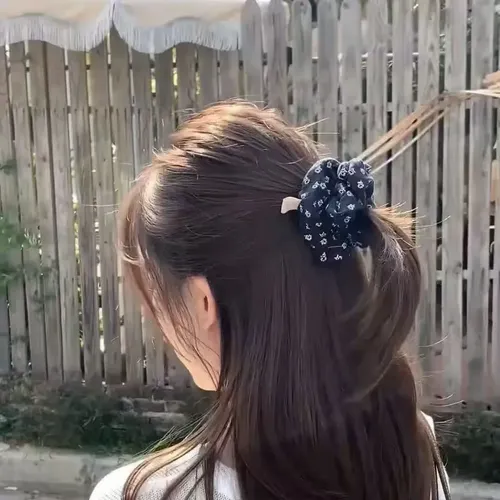 Corbata De Pelo Azul Rosa De Mezclilla: Diadema Floral Para