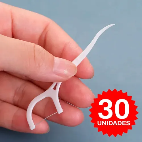 Limpiador Jet Power Floss Dental Portátil + 30 Flossers Blanco