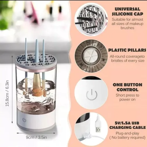 Limpiador De Brochas De Maquillaje Usb Electrico Limpieza