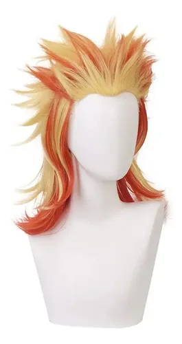 Jf– Demon Slayer Rengoku Kyoujurou Cosplay Peluca Corto