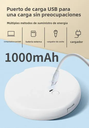 Espejo De Maquillaje Led Portátil, Plegable De Doble Cara, T