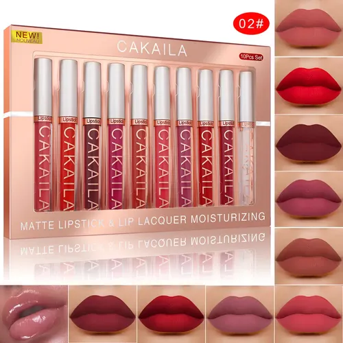 Set 10 Labiales Líquidos Mate Cakaila Larga Duración
