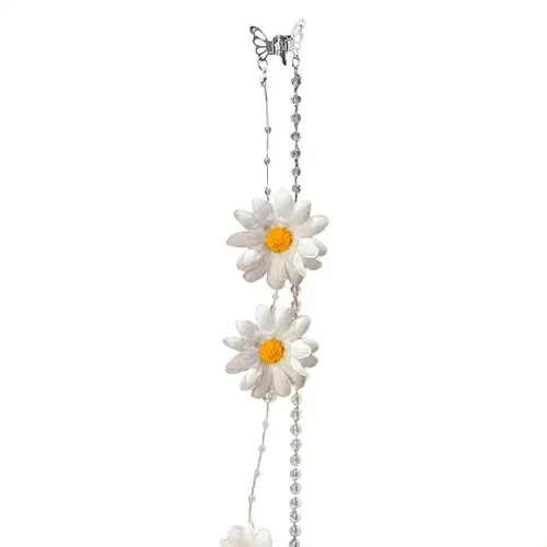 Pinza De Pelo Larga Con Borlas De Cristal Con Forma De Flor