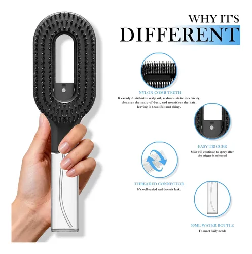 Cepillo Para Cabello Flylanyards 2 En 1 50ml Negro