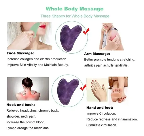 Gua Sha Facial Piedra Masajeador Piel Firme Con Estuche