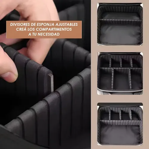 Maletín Neceser Con Luz Led Maquillaje Organizador Espejo Negro