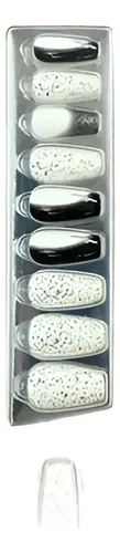 Uñas Press On Autoadhesivas Coffin Cherimoya 30u Brillantes