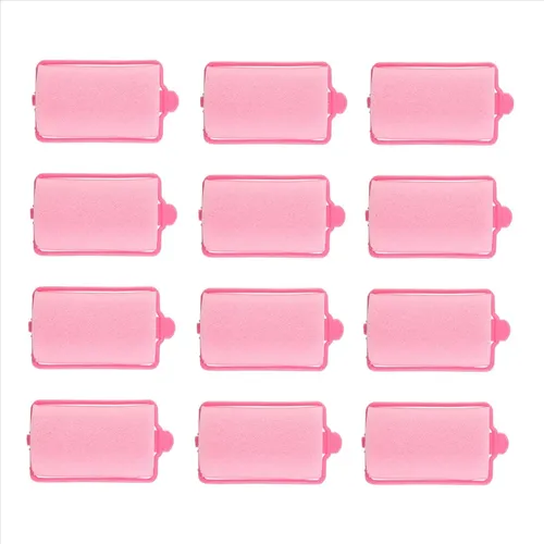 12 Rulos De Espuma Suave Para Peinar El Cabello, Rosa Oscuro