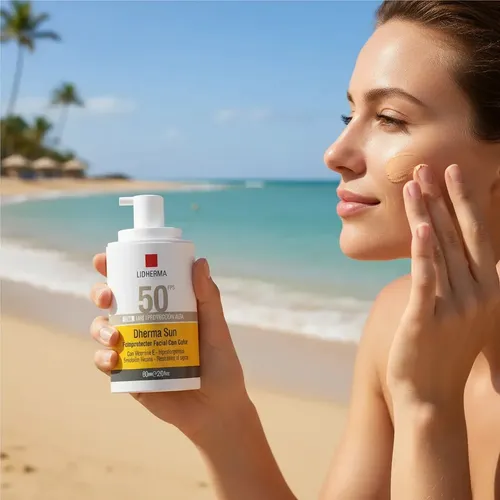 Lidherma Protector Solar Facial Con Color 50fps Liviano