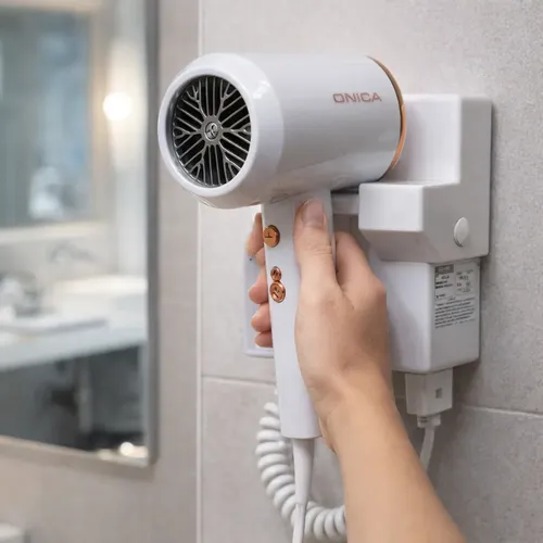 Secador Hotelero Pelo Cabello Onica Para Amurar A Pared Color Blanco