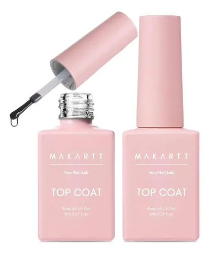 Top Coat Gel Makartt 2 Piezas 8 Ml Brillo Ultraclaro