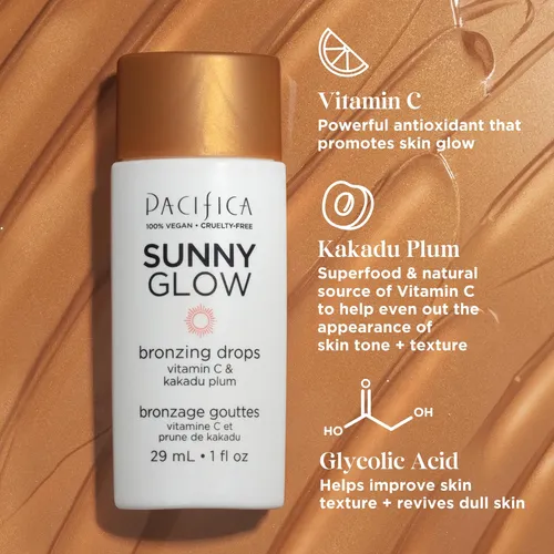 Gotas Bronceadoras Pacifica Beauty Sunny Glow 30 Ml Con Vita