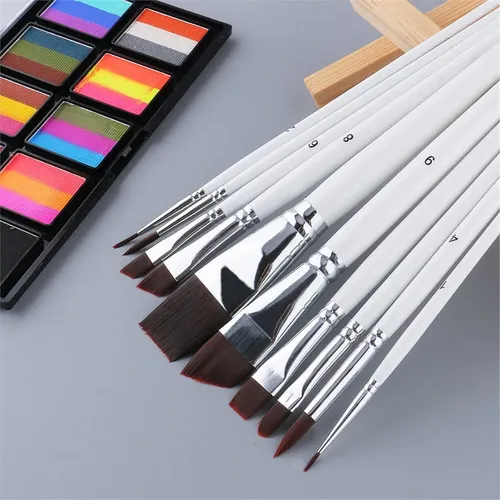 Pinceles De Pintura Facial, Juego De Pinceles Acrílicos Para